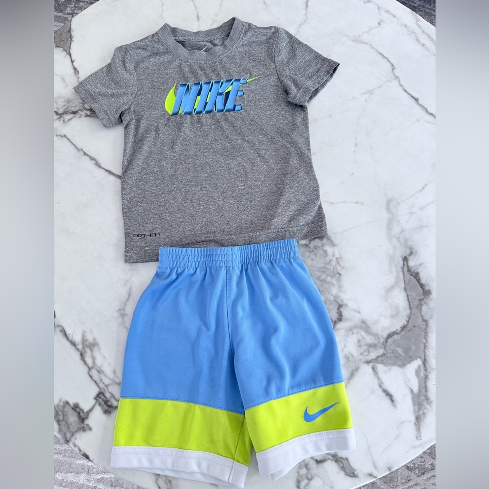 Nike Gray Tee and Blue Shorts Set